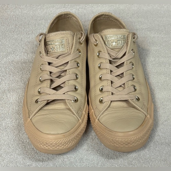 Limited Edition Converse All Star Leather Rose Gold Low Top Sneaker Women’s 8 - Picture 1 of 7